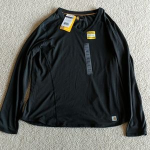 Carhartt Force Long Sleeve Black V-neck T-shirt